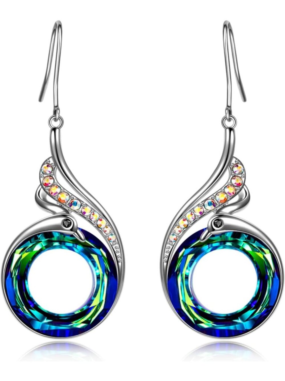 Rise From the Ashes Phoenix Dangle Earrings with Austrian Crystals - Boho Chic